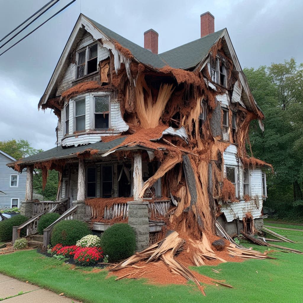 Signs Your Hoover Home Needs a Tree Inspection Blog Article - Tree with visible damage, including broken branches and signs of disease near an Hoover home